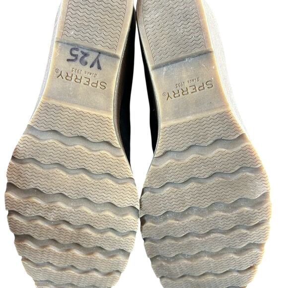 Sperry Black and Tan Wedge Boots with Suede Finish SZ 10 - Picture 3 of 5